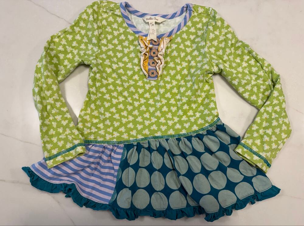 Matilda Jane Girls Tunic Swing / peplum top vibrant pattern size 4T
